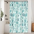 thumbnail image 2 of Nautical Coastal Shower Curtain,Starfish Seashell Coral Beach Themed Bath Curtain,Green Shower Curtain,Ocean Shower Curtains for Bathroom with 12 Hooks 70X70in, 2 of 6