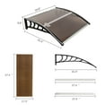 thumbnail image 2 of Oufan Window Awning Door Canopy Exterior, 40" x 38" Awnings for Doors Polycarbonate Cover Patio Door Awning Rain Snow Sunlight Protection Hollow Sheet (Brown Board & Black Bracket), 2 of 6
