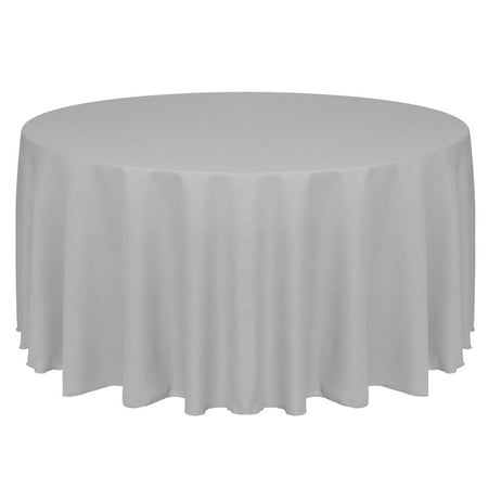 

Ultimate Textile (10 Pack) Faux Burlap - Havana 120-Inch Round Tablecloth - Basket Weave Silver Grey