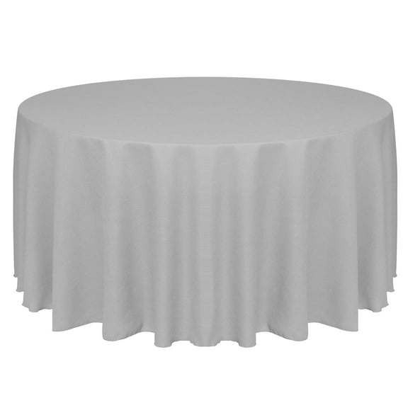 Ultimate Textile (3 Pack) Faux Burlap - Havana 96-Inch Round Tablecloth - Basket Weave, Silver Grey