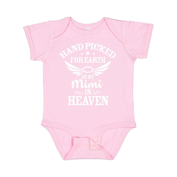 Inktastic Handpicked for Earth by My Mimi in Heaven with Angel Wings Boys or Girls Baby Bodysuit