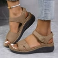 thumbnail image 4 of Platform Wedge Sandals for Women 2025 Comfortable Leather Open Toe Orthopedic Walking Work Summer Shoes, 4 of 7