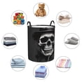 thumbnail image 4 of Balery Black White Hat Skull Cesta de ropa redonda con asas, impermeable, independiente, para ropa, juguetes, dormitorio y familia-Small, 4 of 6