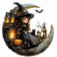 thumbnail image 3 of Colgador acrílico de bruja de Halloween para la ventana de casa, adorno gótico para fiestas, decoración colgante artística, 3 of 4