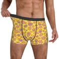 thumbnail image 3 of Men's Boxer Briefs, Leopard yellow abstract print Soft Comfy Mens Underwear Boxer Briefs Breathable With Widen Waist, 3 of 7