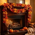 thumbnail image 7 of Hvmvliv 4ft Simulated Maple Leaf Decorative Garland with Embossed Vein Texture for Halloween Thanksgiving Home Hanging Decor Orange, 7 of 7