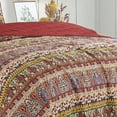 thumbnail image 6 of Bohemian Quilt Set 3-Piece Reversible King Queen Size | Bold Multicolor Geometric Pattern Bedspread, Lightweight All Season Adult Bedding, Hippie Tribal Decor Coverlet Set, 6 of 6