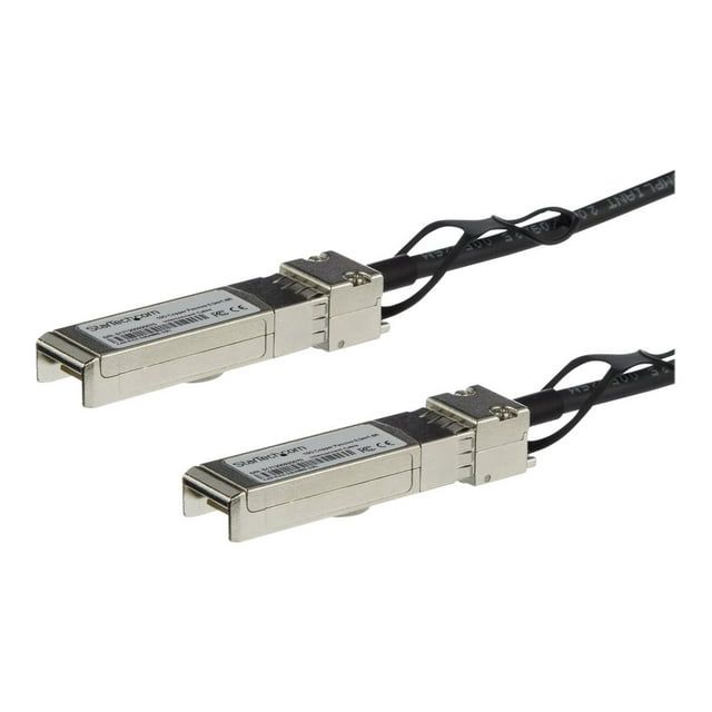 StarTech.com Cisco SFP-H10GB-CU2-5M Compatible 2.5m 10G SFP+ to SFP+ DAC Twinax, 10GbE SFP+ Copper DAC 10Gbps/10GE Low Power Passive SFP+ Transceiver Module DAC Cable, Firepower ASR9000 - Lifetime Warranty (SFPH10GBCU25) - 10GBase direct attach cable - SFP+ latched to SFP+ latched - 8 ft - twinaxial - SFF-8431/SFF-8432 - passive - black