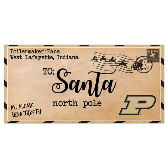 Purdue Boilermakers 6'' x 12'' Letter to Santa Sign