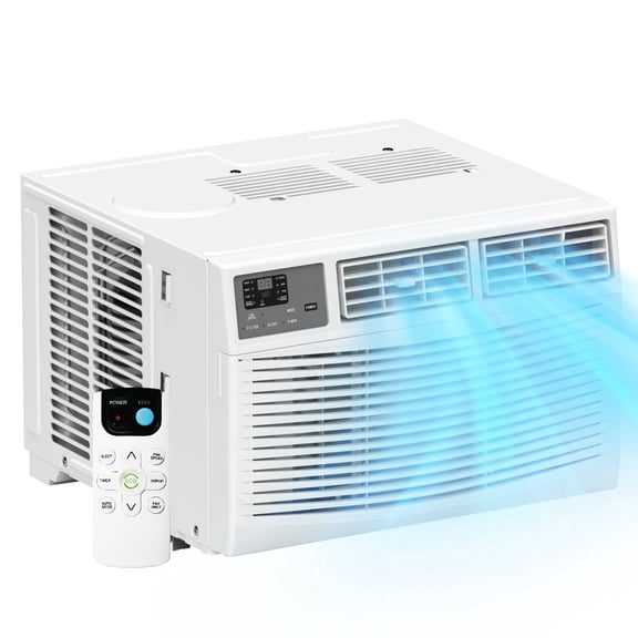 10000 BTU Window Air Conditioner Covers 450 sq. ft., Smart LED Display, Remote Control, Dehumidifier & Fan Functions
