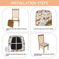 thumbnail image 4 of Colorful Highland Cow Flower Butterfly Seat Covers for Dining Room Chairs Set Of 4,Stretch Printed Washable Chair Seat Cover with Elastic Ties and Button,Removable Waterproof Couch Cushion Covers, 4 of 6