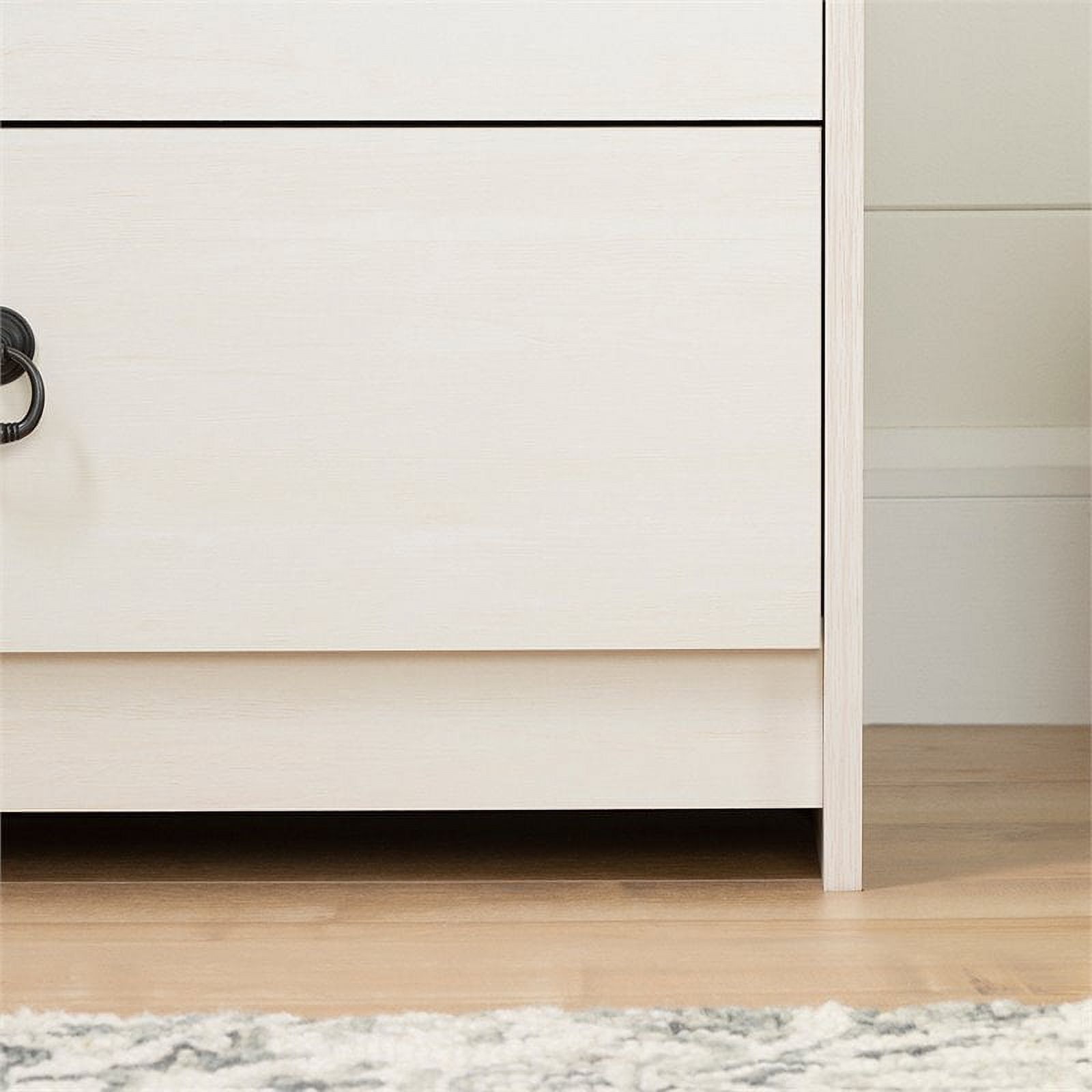 South Shore Furniture Plenny 5-Drawer Chest, White Wash and Weathered Oak, W29.75 x D19 x H48.75