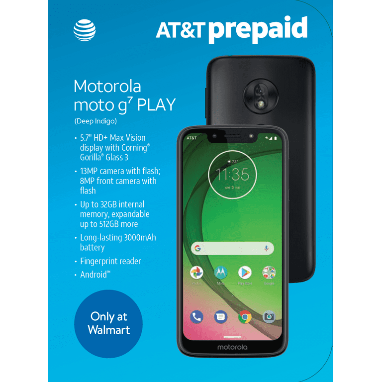 AT&T Motorola Moto G Play, 32GB, Flash Gray - Prepaid Smartphone