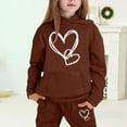 thumbnail image 2 of Toddler Outfits for Girls Sets Winter Hoodie Joggers Comfy Casual Kids Print Fall Girls Clothing Sets Coffee Size 3-4T, 2 of 4
