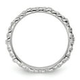 thumbnail image 3 of Auriga 925 Sterling Silver Rhodium Cable Ring for Women Size- 6, 3 of 6