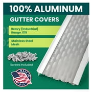 5 Waterlock DIY Micromesh Fits 5 inch K-Style and Box Gutters, Leaf Protection, Stainless Steel Mesh, White Aluminum Gutter Guard, Contractor Grade, 100 Feet