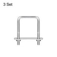 thumbnail image 3 of Square U-Bolts 3 Sets 44mm Inner Width 65mm Length M6 304 Stainless Steel with Nuts and Plates, 3 of 5
