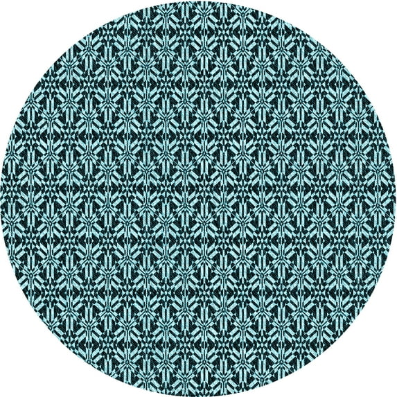 Ahgly Company Machine Washable Indoor Round Transitional Deep Teal Green Area Rugs, 8' Round