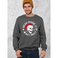 thumbnail image 2 of Christmas Dead Inside But Jolly Santa Skull Holiday Shirt Crewneck Sweatshirt, 3XL, Charcoal, 2 of 6