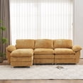 thumbnail image 3 of Aukfa 102" Modular Sectional Couch for Living Room, Dual Layer Cushion, Chenille, Yellow, 3 of 9