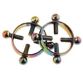 thumbnail image 1 of Yinanstore 2 Pcs Tétine en Acier Inoxydable Forme de Vis pour Femme Design Original Arc-en-Ciel, 1 of 8