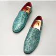 thumbnail image 6 of Santimon Men Dress Shoes Glitter Loafers Slip On Casual Wedding Party Formal Shoes Cyan 9.5 US, 6 of 7