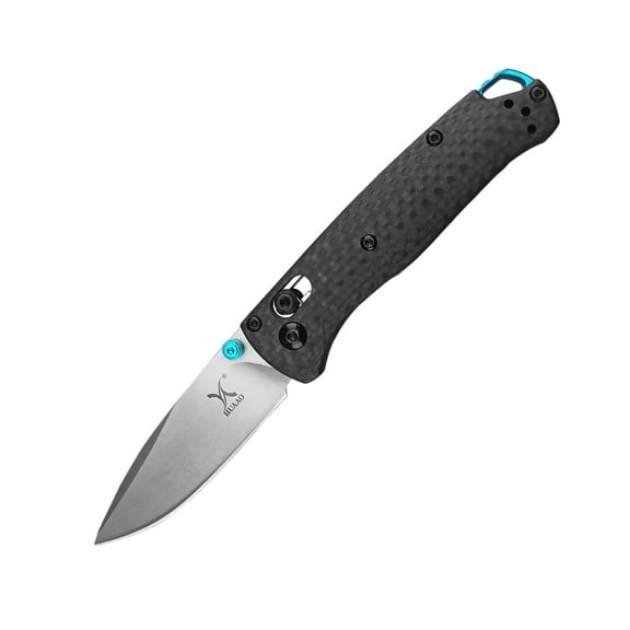 Huaao Pocket Knife for Men, D2 Steel Blade and Carbon Fiber Black Handle, Manual Opening and Closing, Suitable for Camping and Fishing EDC Tool