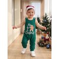 thumbnail image 5 of RUINIXCW Baby Boy Christmas Outfits Rompers Letter Embroidery Overalls Pants and Hat, 5 of 8