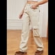 thumbnail image 5 of Pantalones Cargo de Cintura Alta para Mujer, Pantalones Casuales de Pierna con 6 Bolsillos. Caqui Superficial L, 5 of 9