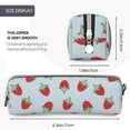 thumbnail image 3 of Cauagu Hand Drawn Strawberry Print Leather Pencil Pen Case - Stationery Bag Portable Stationery Bag Big Capacity Pencil Pouch Cosmetic Organizer Bag for Men & Women, 3 of 7