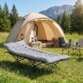 thumbnail image 4 of Simenmax Folding Camping Cot with Mattress, Heavy Duty Portable Bed for Adults, Quick Setup Travel Cot for Guest or Outdoor Use, Gray, 4 of 7