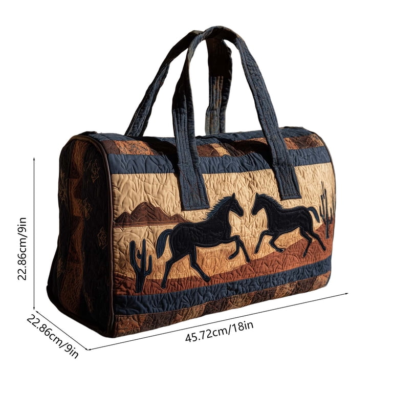 horse tote travel bag Carry your essentials in effortless style with this brown cotton canvas tote bag Equestrian Racing Tote