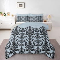 Castle Fairy Bohemian Vintage Flower Twin Comforter Sets,Chic Floral Damask Bedding Set