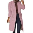 thumbnail image 2 of AOOCHASLIY Black and Friday Women Coat Christmas Gift Fashion Women's Versatile Lapel Long Sleeve Medium Long Button Blazer, 2 of 5