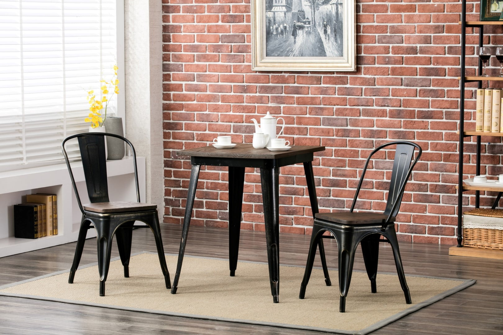 Porthos Home Metal Bistro Cafe Chair With Wood Seat For Restaurant Porthos Home Metal Bistro Cafe Chair With Wood Seat For Restaurant Or Set Of 4 Tolix Style Chairs No Assembly Required Com