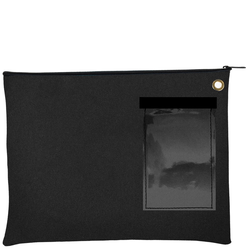 BankSupplies Canvas Interoffice Mailer – Heavy Duty Zippered Mail Bag With Lockable Grommet – Reusable Document Envelope 14x11”