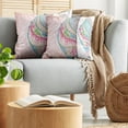 thumbnail image 5 of Ambesonne Ocean Throw Pillow Cover 2 Pack, Seashells Ornate Vivid, 18", Pink Blue Green, 5 of 7