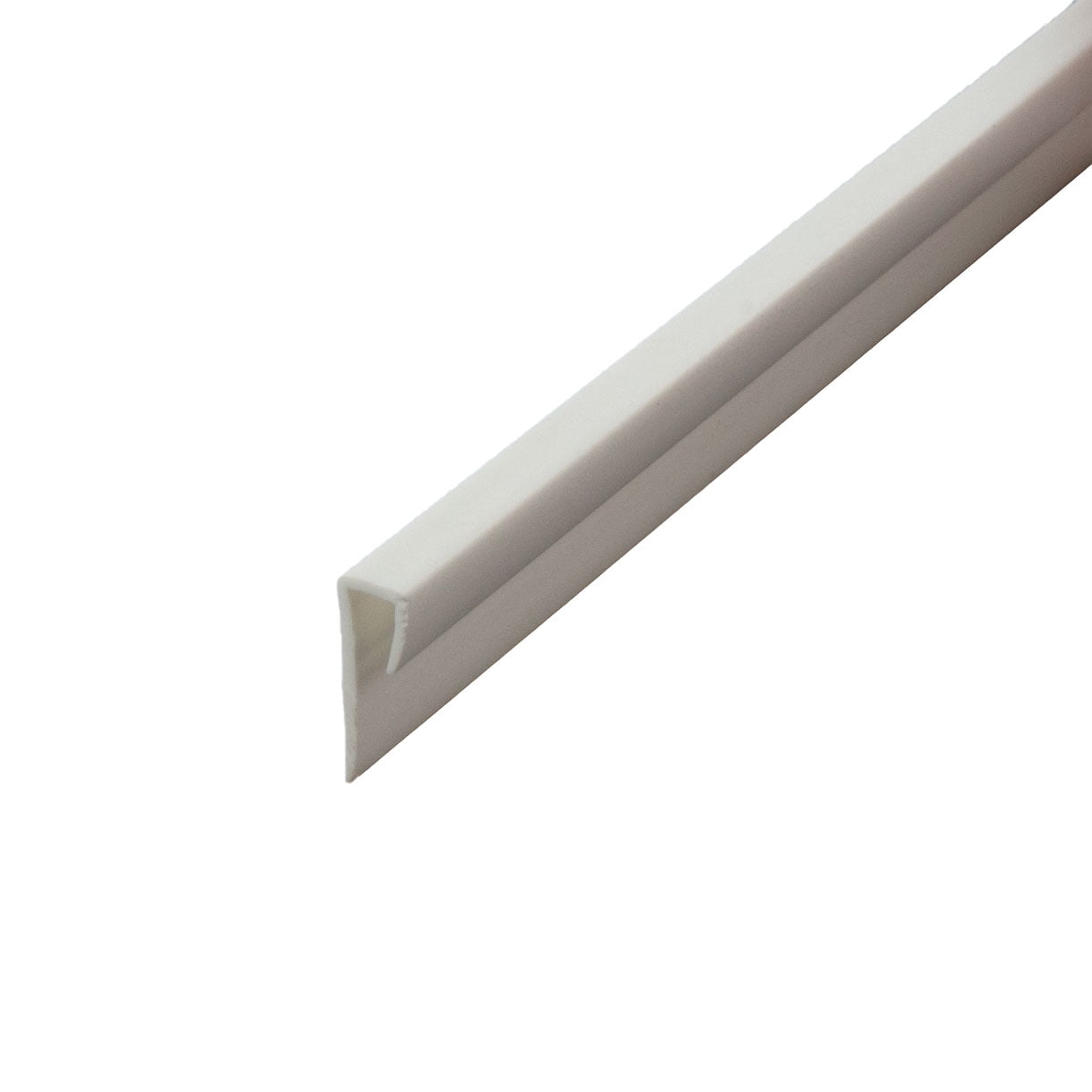 Outwater Plastic J Channel Fits Material 1/8 Inch Thick White Styrene
