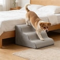 thumbnail image 5 of 3-Step Portable Pet Stairs for Bed Couch, Non-Slip Foam Pet Ladder with Machine-Washable Cover for Small Medium Senior Pets (2.78LB), 5 of 6