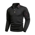 thumbnail image 2 of pstuiky Camisas de manga larga de invierno para hombre, Camiseta de manga larga con solapa y botones para hombre, color liso, con cuello cuadrado pequeño tops de invierno para hombre l, 2 of 7