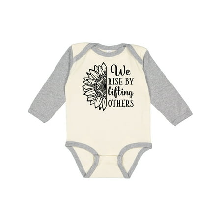 

Inktastic We Rise by Lifting Others Positive Quote Gift Baby Girl Long Sleeve Bodysuit