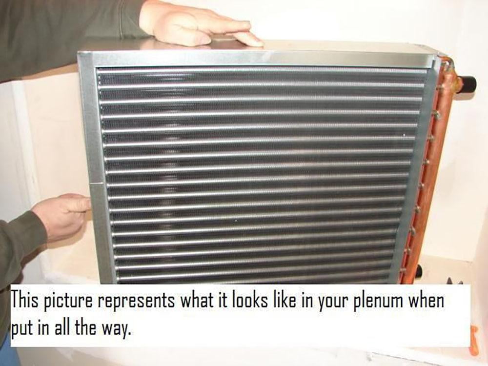 18x24  Water to Air Heat Exchanger 1"Copper Ports With Install Kit