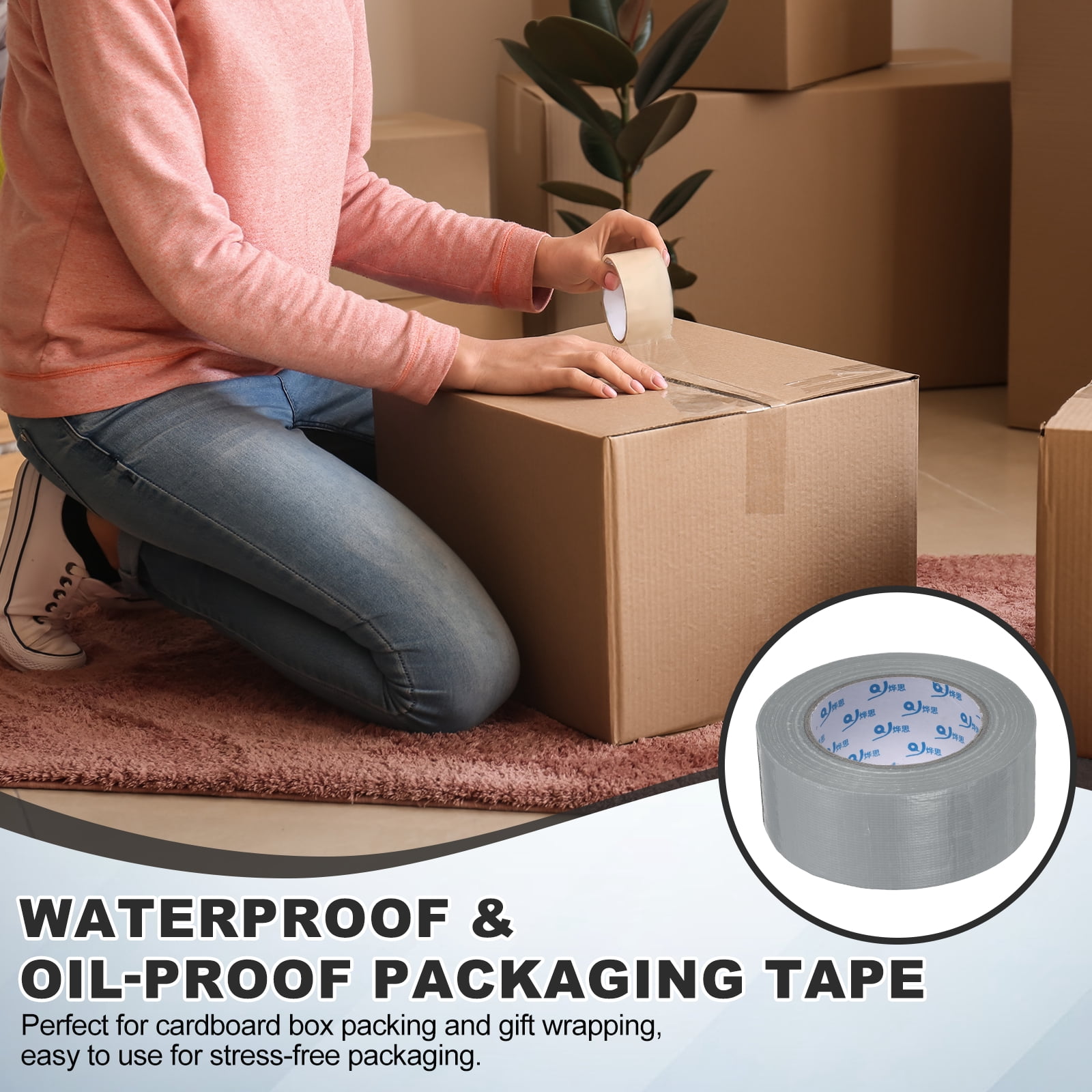 Uxcell Duct Tape (1.97 Inch x 49 Yards, Silver) Heavy Duty Industrial Duct Tape Easy Use Strong Adhesive No Residue, for Repairs Crafts Projects Home Improvement