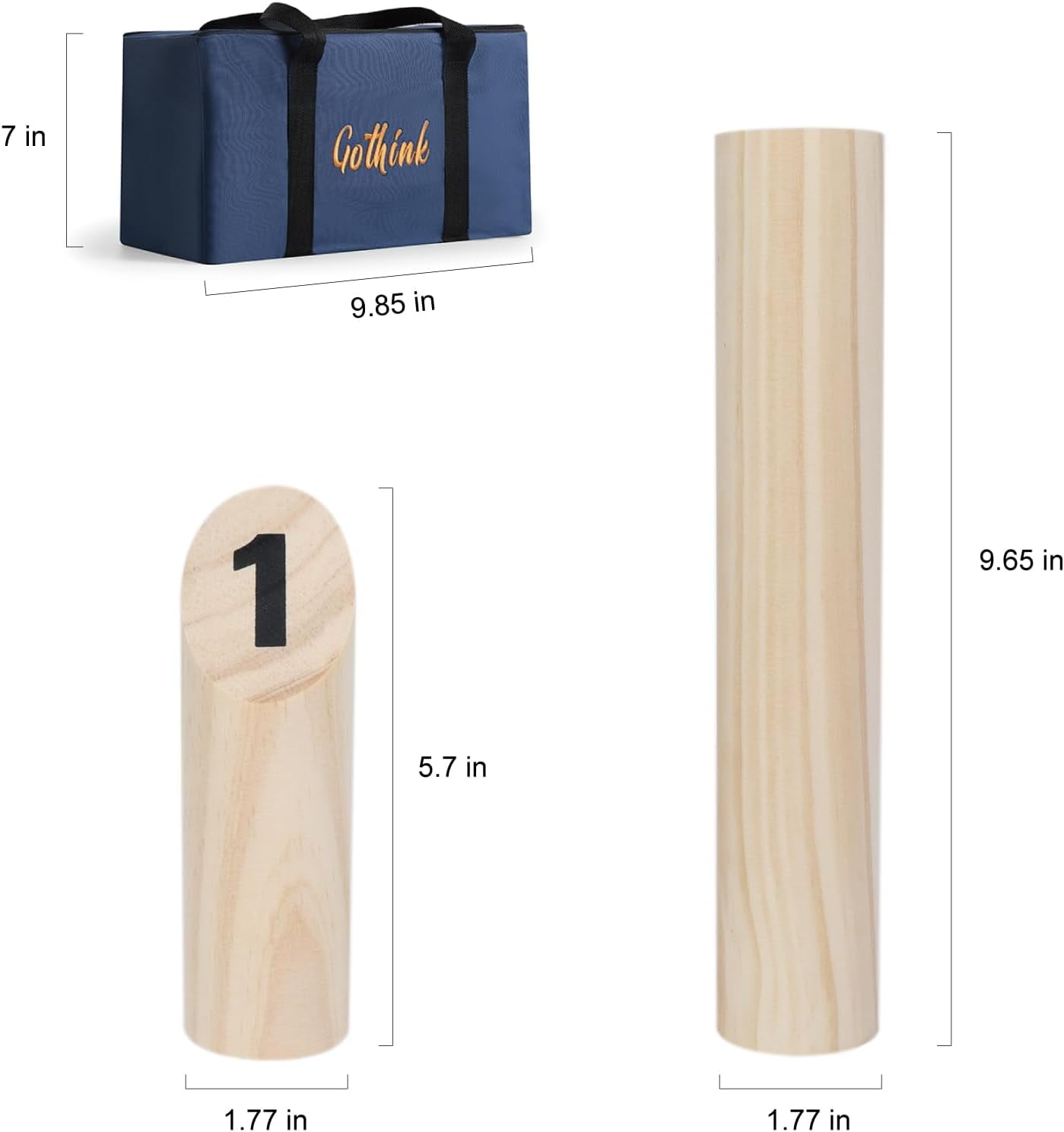 Fugocen Wooden Throwing Game - 12 Numbered Block Toss Game Set with Carrying Bag