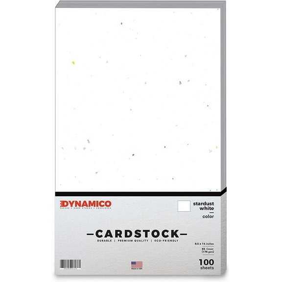 Stardust White 8.5 x 14" Cardstock Paper - Legal/Menu Size - for Cards and Stationery Printing | Medium weight 65 LB (175 gsm) Cover Card Stock | 100 Sheets Per Pack