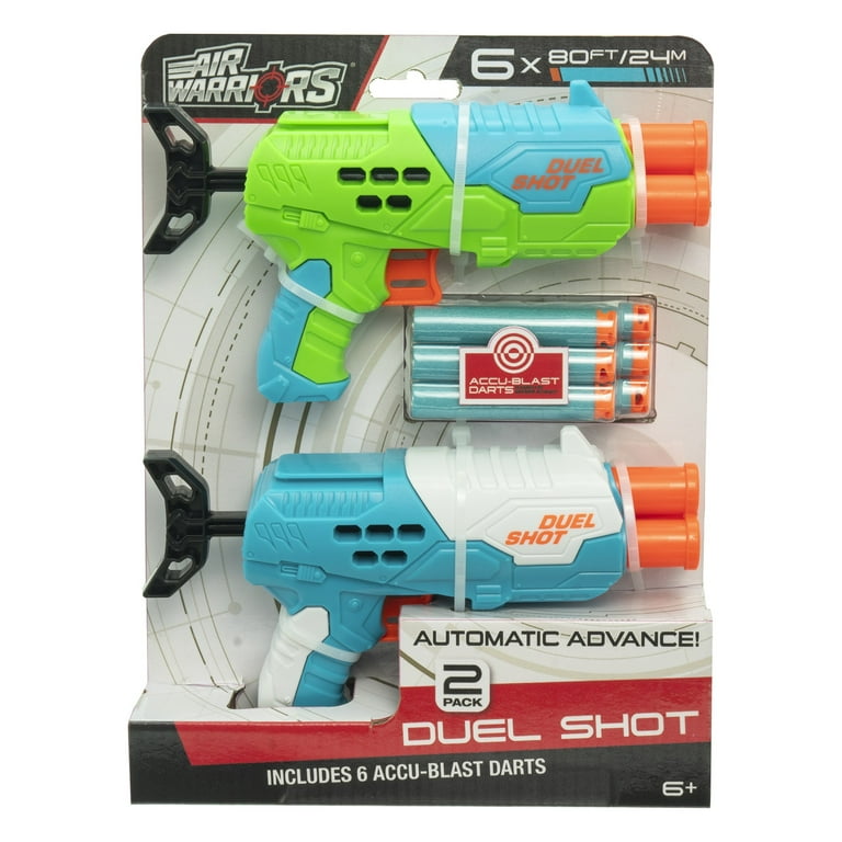 Duel Shot 2 Pack Dart Blasters W/ 6 Accu-Blast Darts, Ages 6 Duel Shot 2 Pack Dart Blasters W/ 6 Accu-Blast Darts, Ages 6