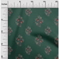 thumbnail image 1 of oneOone Organic Cotton Voile Fabric Leaves & Floral Block Print Sewing Fabric BTY 42 Inch Wide, 1 of 4