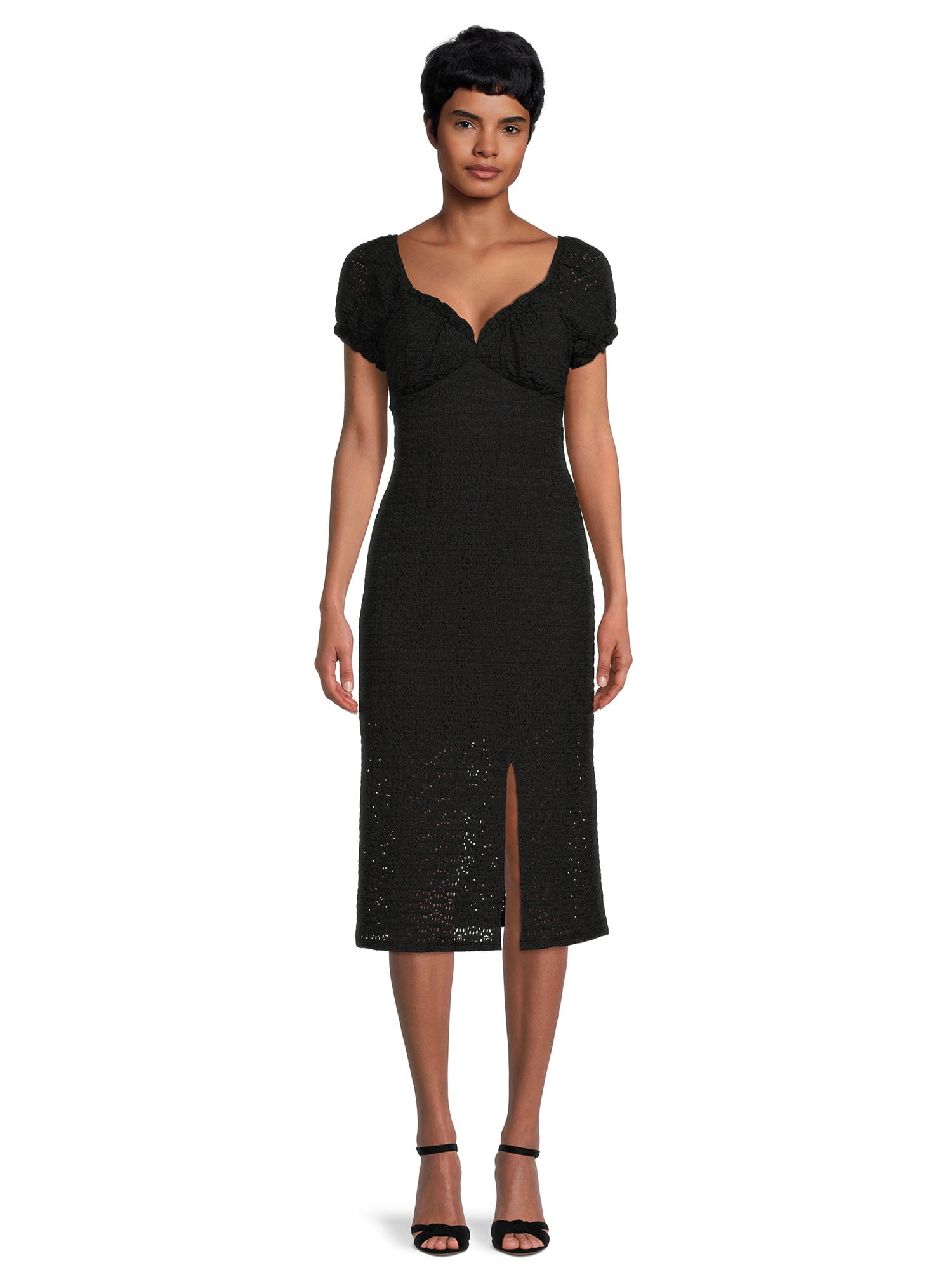 No Boundaries Juniors Lace Sweetheart Neck Dress