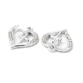 thumbnail image 2 of Rack Plating Alloy Crystal Rhinestone Pendants Heart with Cross Charms Platinum 20x17.5x2.5mm Hole: 1.5mm, 2 of 3