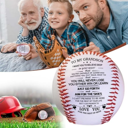 

Home Decor Motivational Baseball To My Grandson You Will Never Lose Personalized Printed Baseballs For Players From Grandparents/Dad Graduation Birthday
